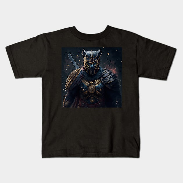 Samurai Panther Kids T-Shirt by Abili-Tees